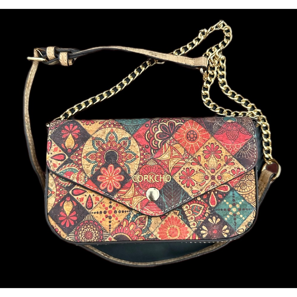 CORKCHO Cork Crossbody Multicolor Mandala Mosaic Boho Sustainable Shoulder Bag